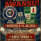 Zaproszenie na mecz OKS Opatów vs. PARTYZANT Radoszyce