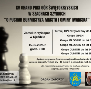Turniej Szachowy w ramach XV GRAND PRIX GÓR ŚWIĘTOKRZYSKICH " O Puchar Burmistrza Miasta i Gminy Iwaniska"