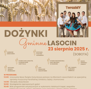 Zaproszenie na Dożynki Gminne w Lasocinie 2025