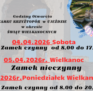 Godziny otwarcia Zamku Krzyżtopór w Ujeździe w okresie Świąt Wielkanocnych