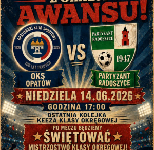 Zaproszenie na mecz OKS Opatów vs. PARTYZANT Radoszyce